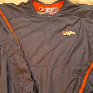 VINTAGE Nike Denver Broncos Pullover Sz XL NFL Pro Line Windbreaker Jacket EUC